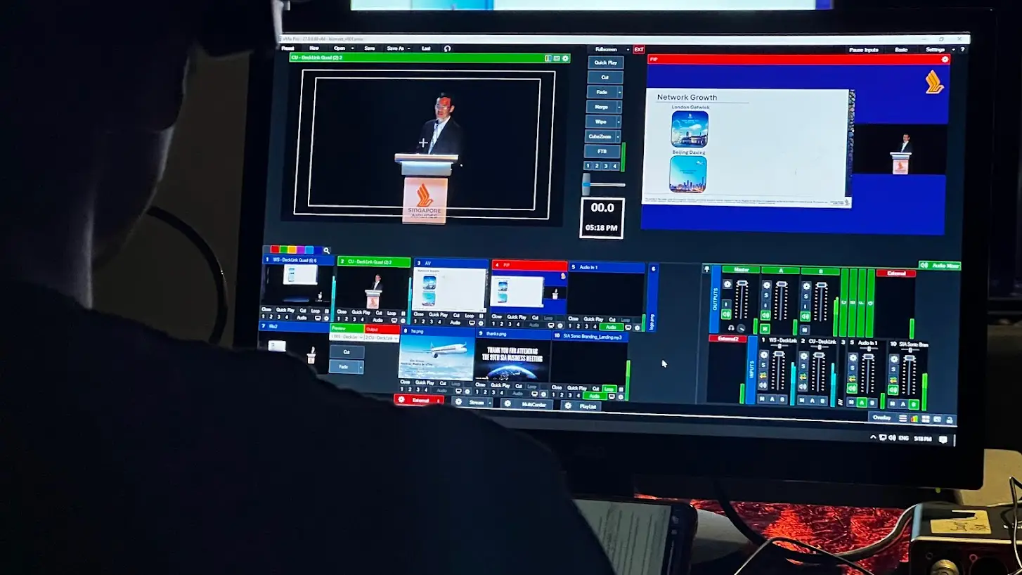 Professional Live streaming and Event production Singapore. Live Multi camera production.