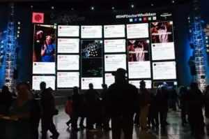 Interactive LED wall allowing event attendees to be a part of the content creation live